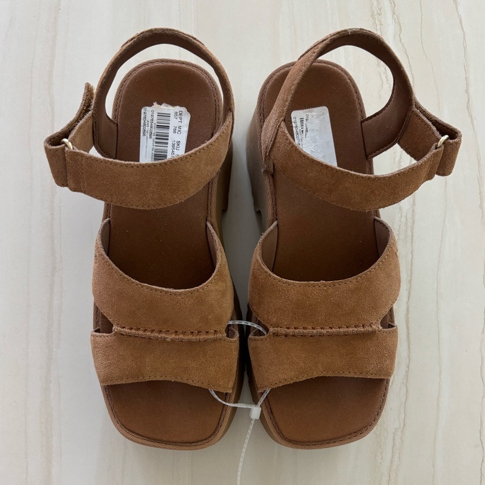 UGG New Heights Platform Sandals Chestnut NWOT No Box - Picture 3 of 3